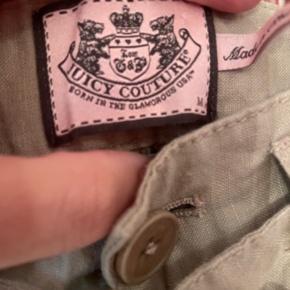 Juicy Couture Beige Linen Button-Front Pants - Picture 4 of 6